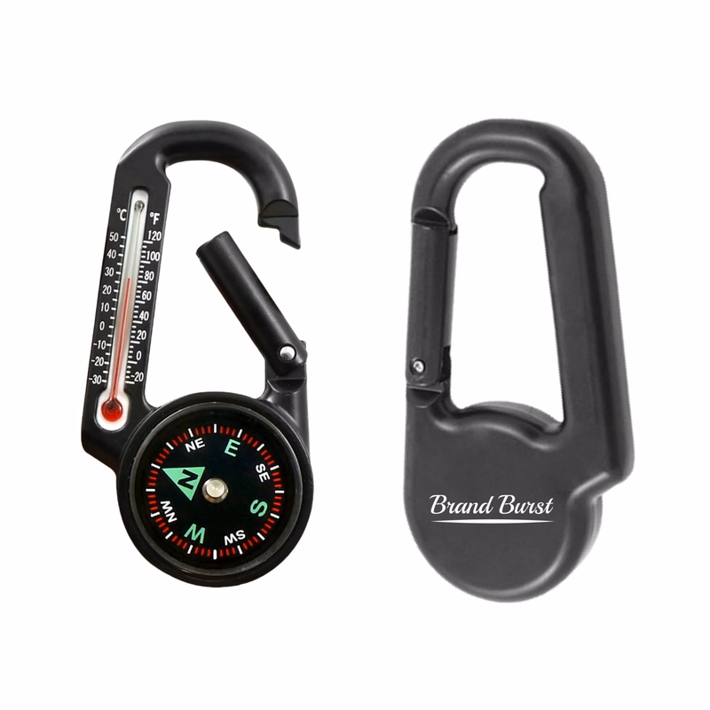 Ball Compass And Thermometer Carabiner