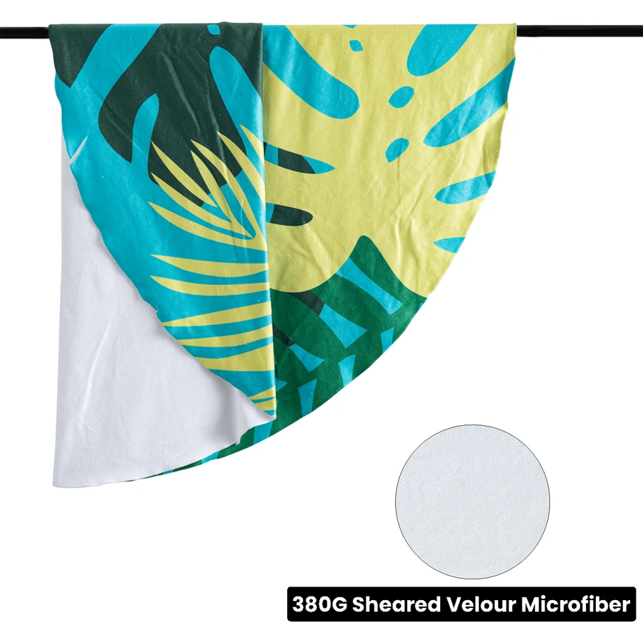 Round Subli-Sheared Velour Beach Towel (60" Diameter) 1