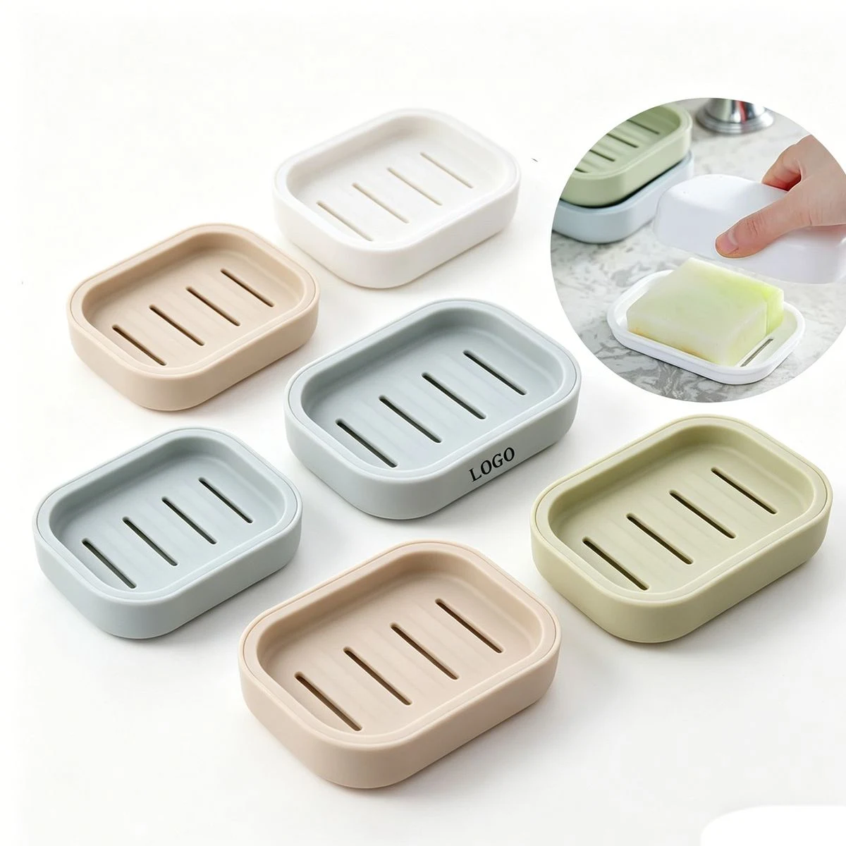 Plastic Double Layer Soap Dish with Drain 1