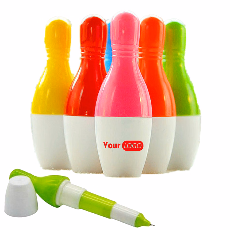 Abs Unique Bowling Pin-Shaped Retractable Pen For Bowling Fans