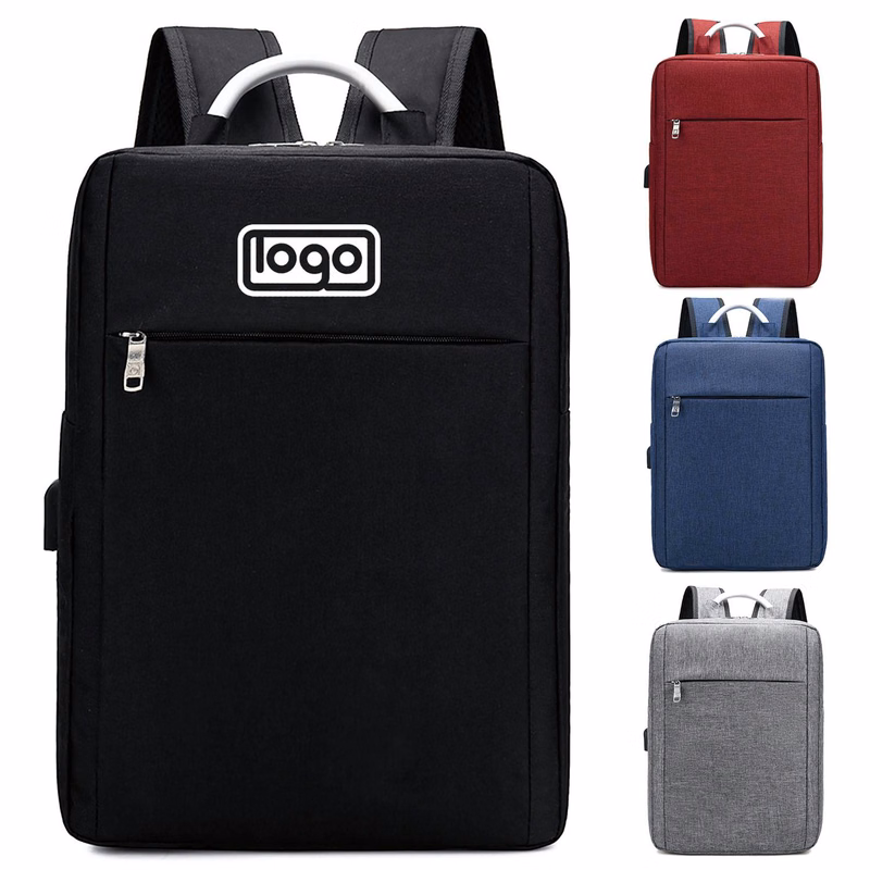 Mens Business Laptop Backpack w/ USB Charging Port