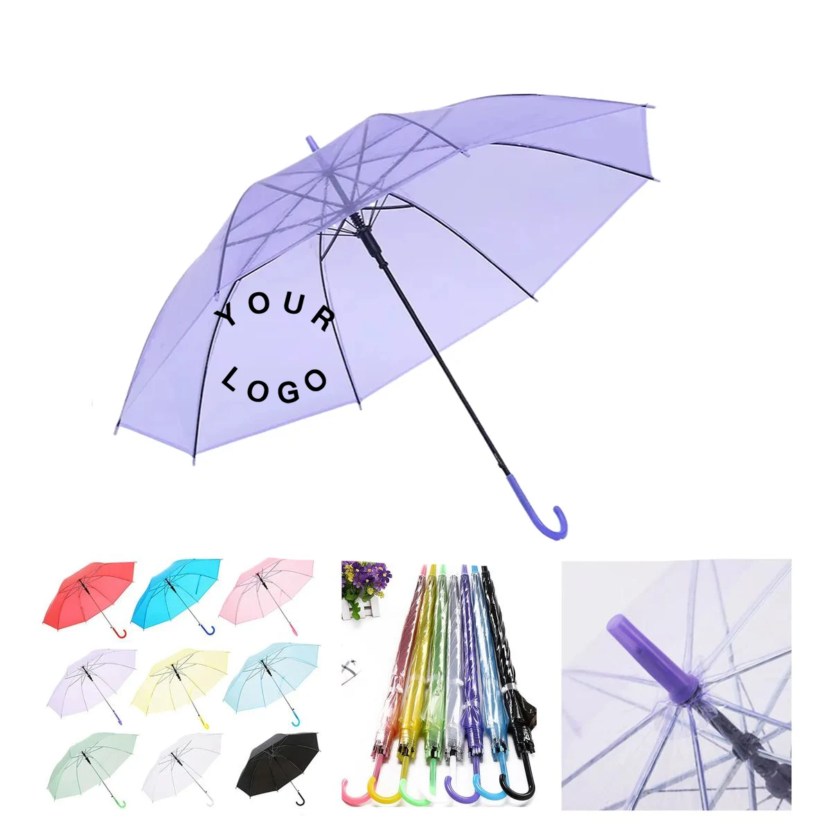 Durable PVC Transparent Umbrella with Wide Coverage 1