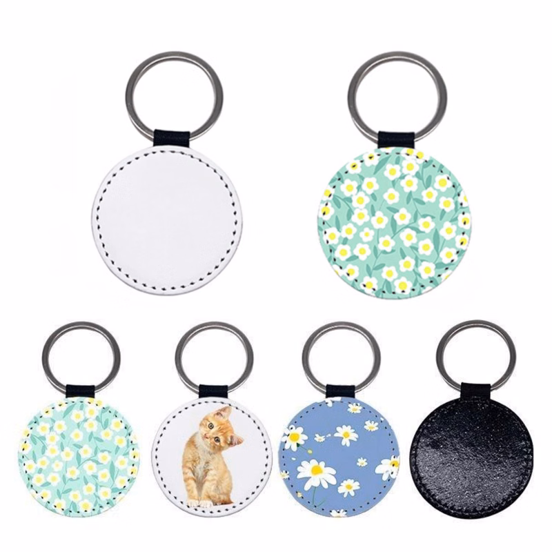 Customized Round PU Keychain