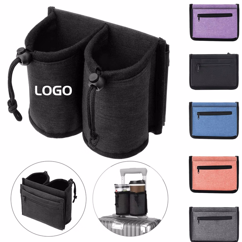 Dual Luggage Travel Cup Holder Bag for Suitcase Handle