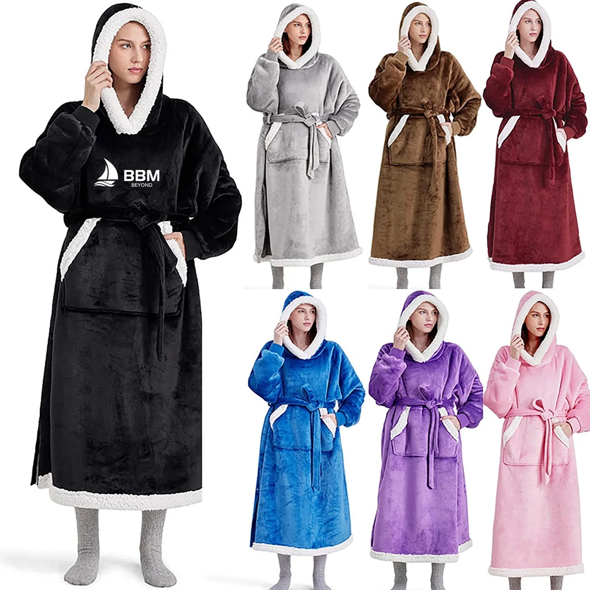 Lace Up Large Pocket Lengthened Blanket, custom hoodie or sweatshirt with logo imprint 1