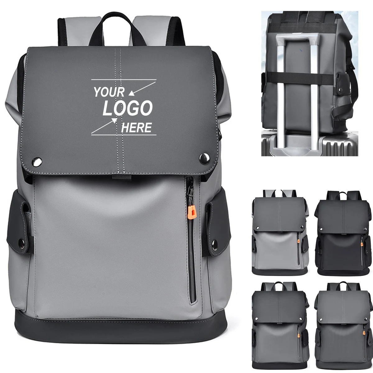 Men's Stylish Faux Leather Backpack 1