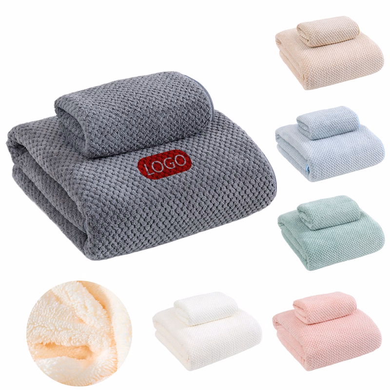 Durable 14x30In Coral Fleece Quick Drying Towel