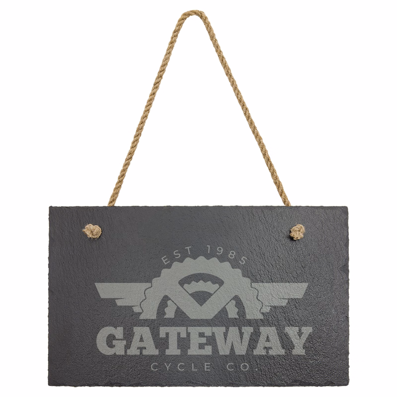 11 3/4" x 7" Rectangle Slate Decor with Hanger String