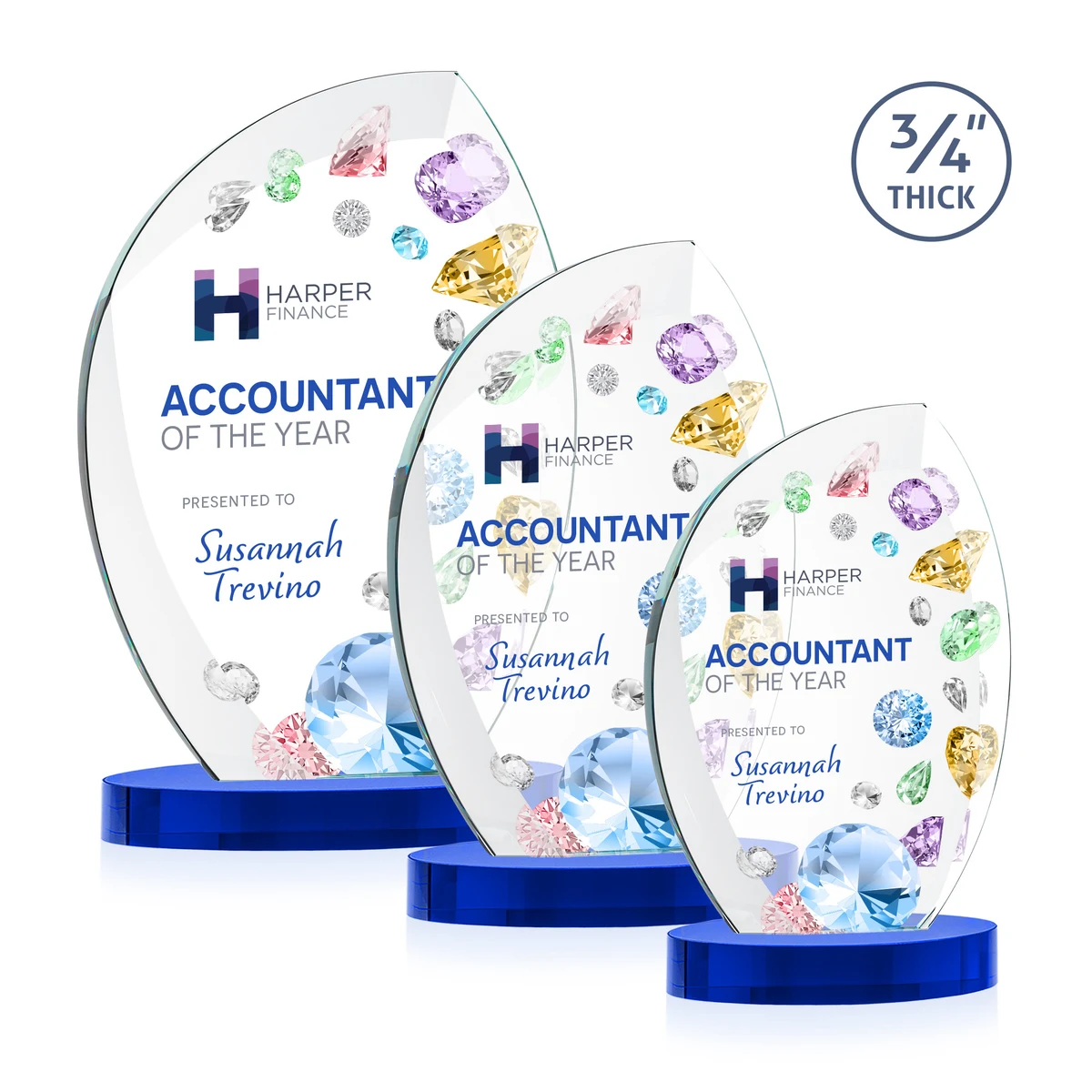 Wichita VividPrint™ Award on Alberton Base - Blue 1