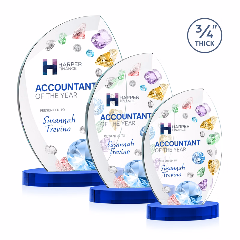 Wichita VividPrint™ Award on Alberton Base - Blue