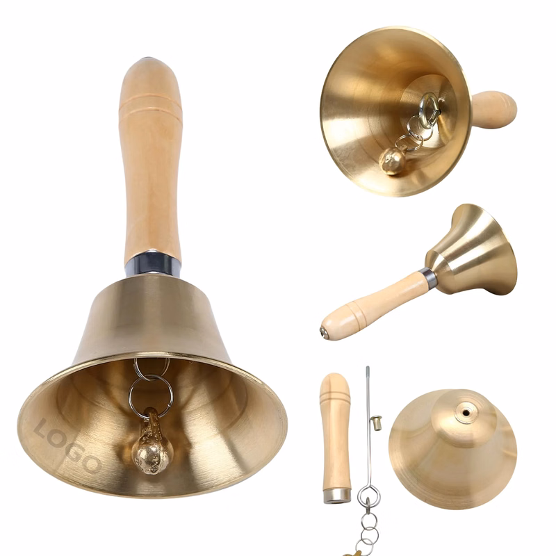Brass Hand Call Bell with Wooden Handle MOQ50