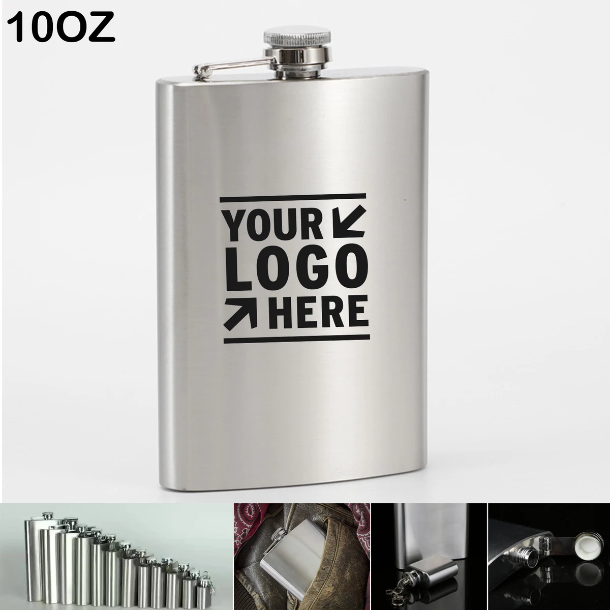 10oz 280ml Stainless Steel Hip Flask 1
