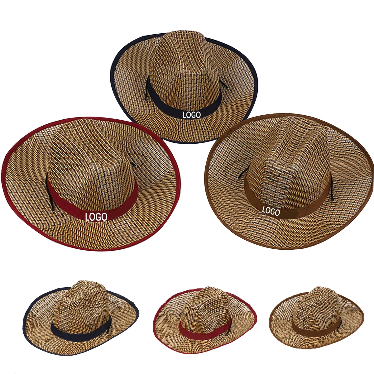 Summer Panama Straw Hat Wide Brim Cowboy 1
