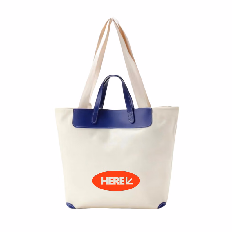 Custom Waterproof Canvas Tote With PU Trim