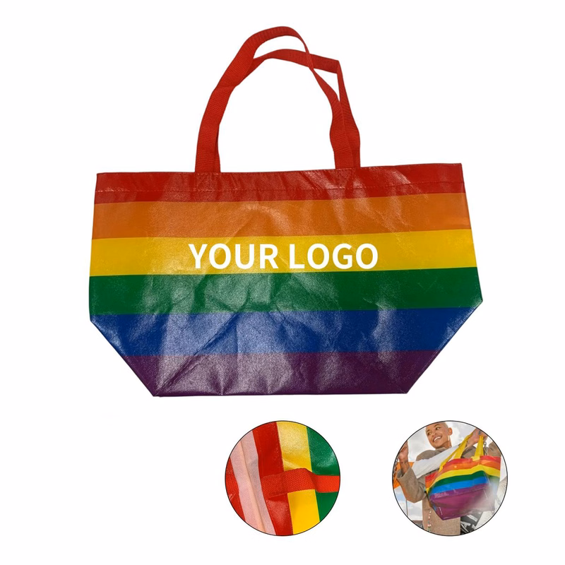 Tote Bag Non Woven Laminated Rainbow