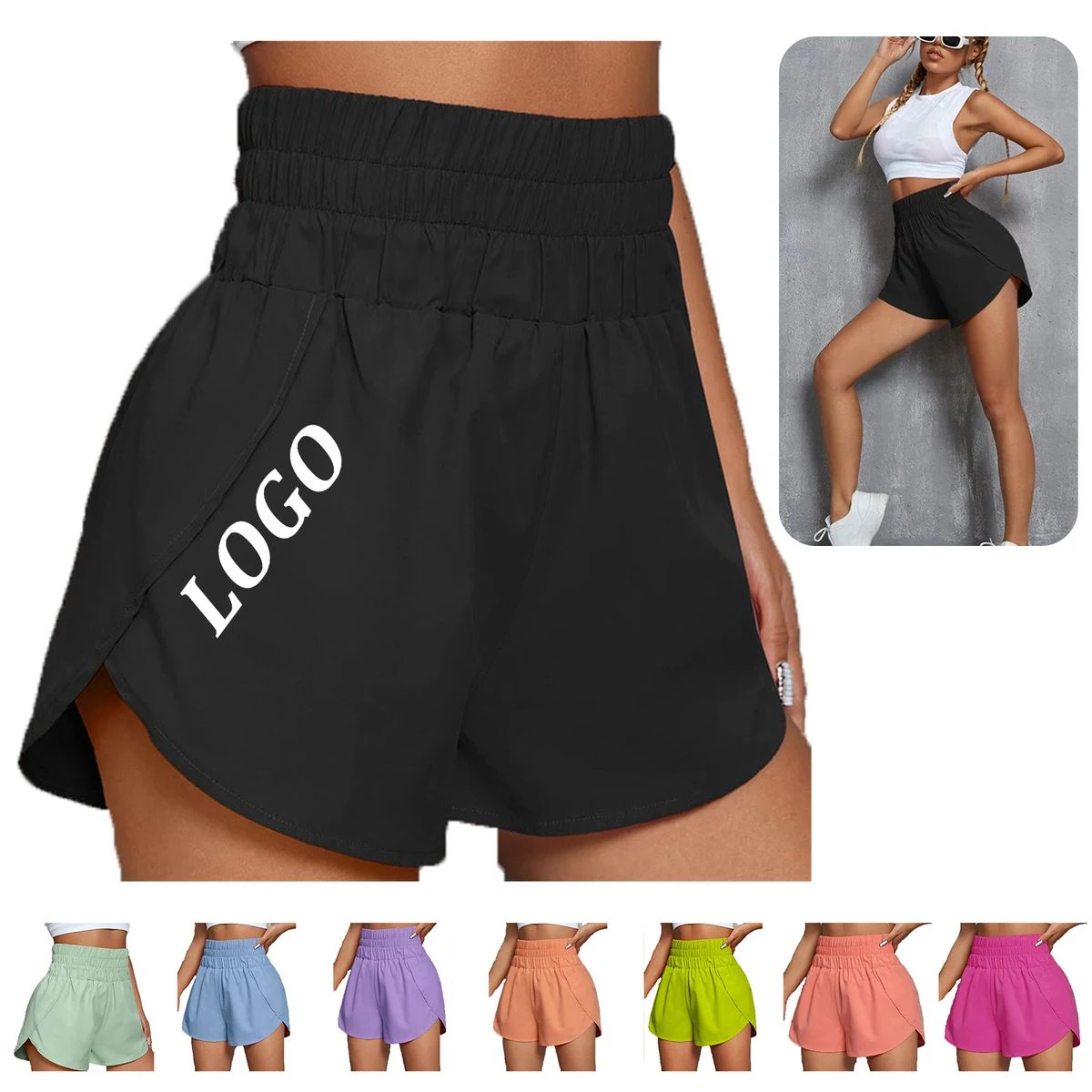 High Waisted Dolphin Running Shorts 1