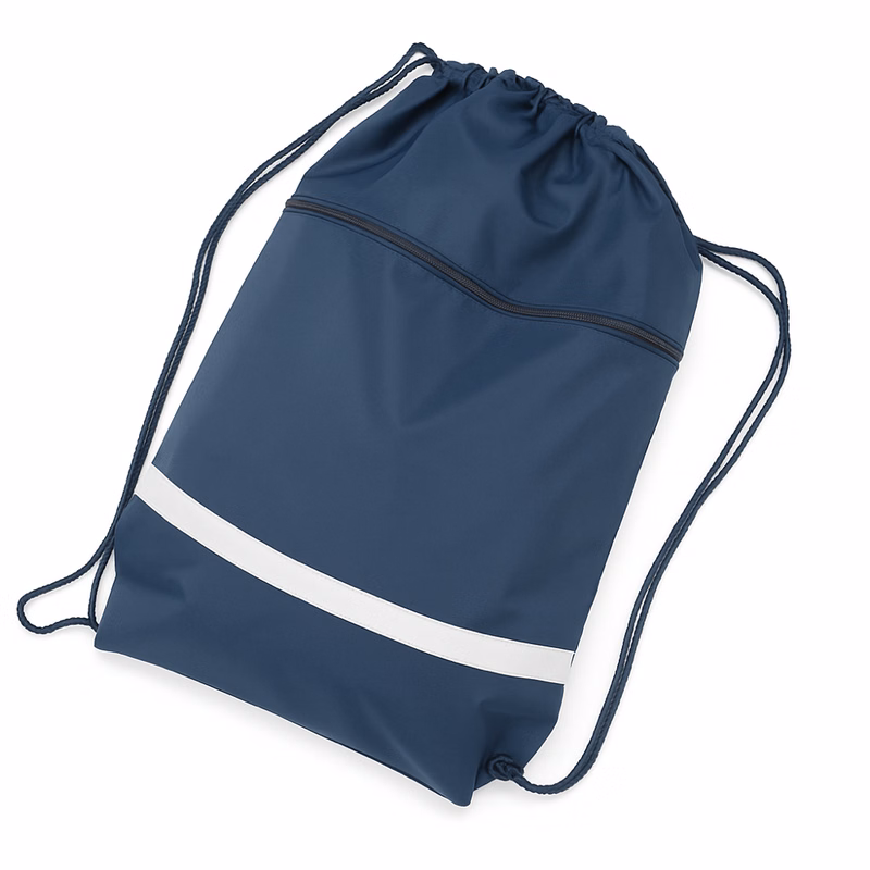 Drawstring Backpack with Zipper Pocket.