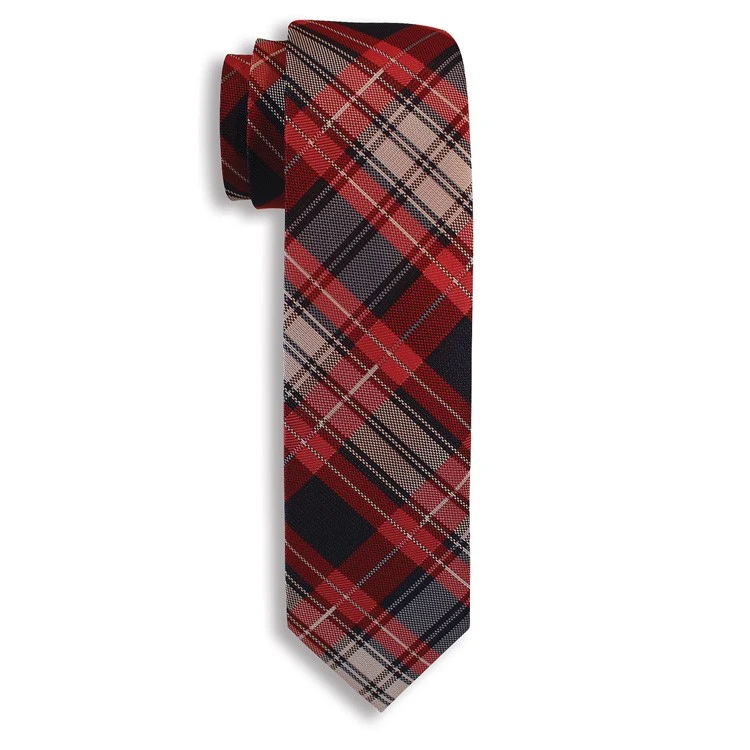 CLOSEOUT - Red, White & Blue City Collection Polyester Ties -Plaid 1