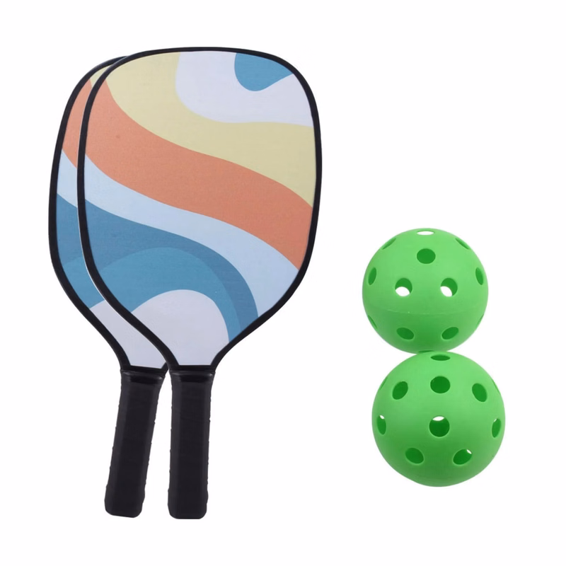 2 Pickleball Paddles and 4 Balls Set with Drawstring Bag