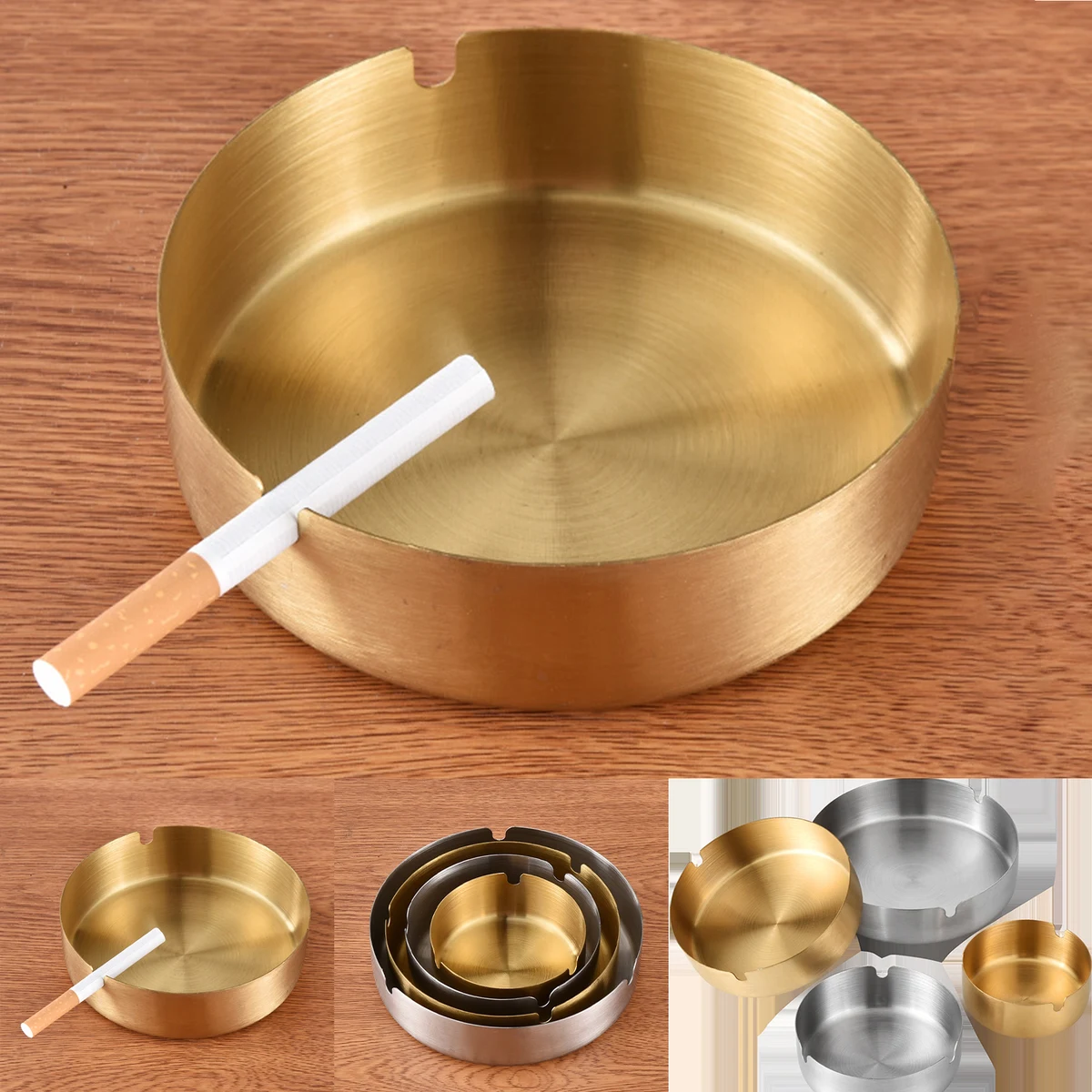 Tabletop Round Stainless Steel Ash Tray 1