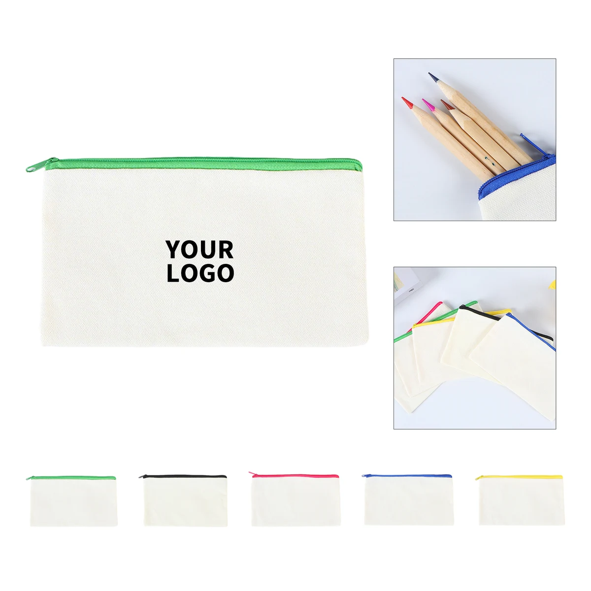 Canvas Zipper Utility Pouch For Pens And Small Tools 1