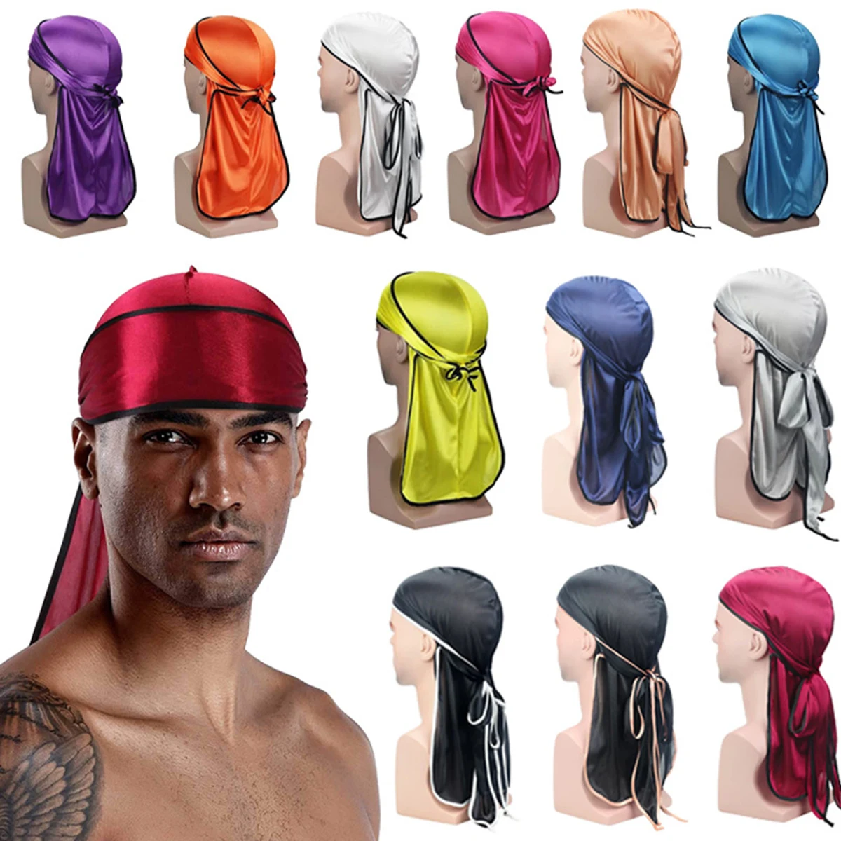 Long Satin Bonnet Extra Large Sleep Cap 1