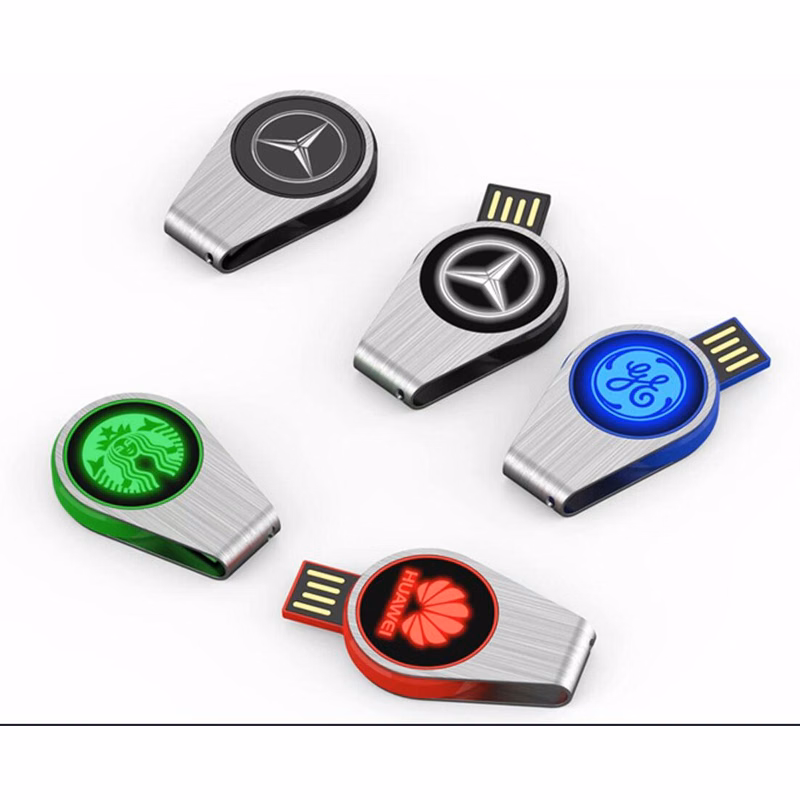 Circular USB Flash Drive with Light