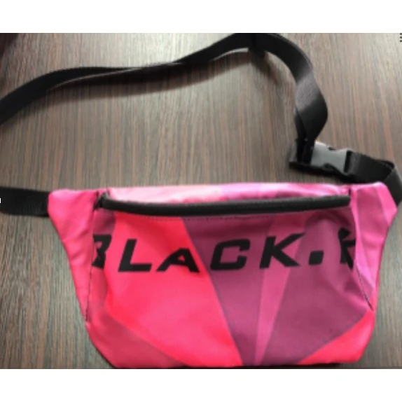 Screen Print Waist Bag 2 Zipper 13.4 " X 3.75" 1