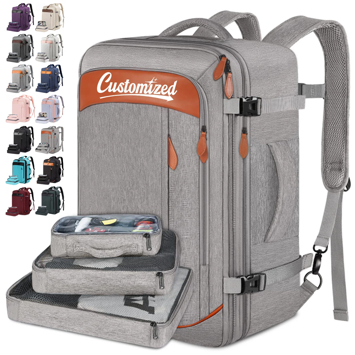 40L Expandable Travel Backpack with Organizer Cubes 1