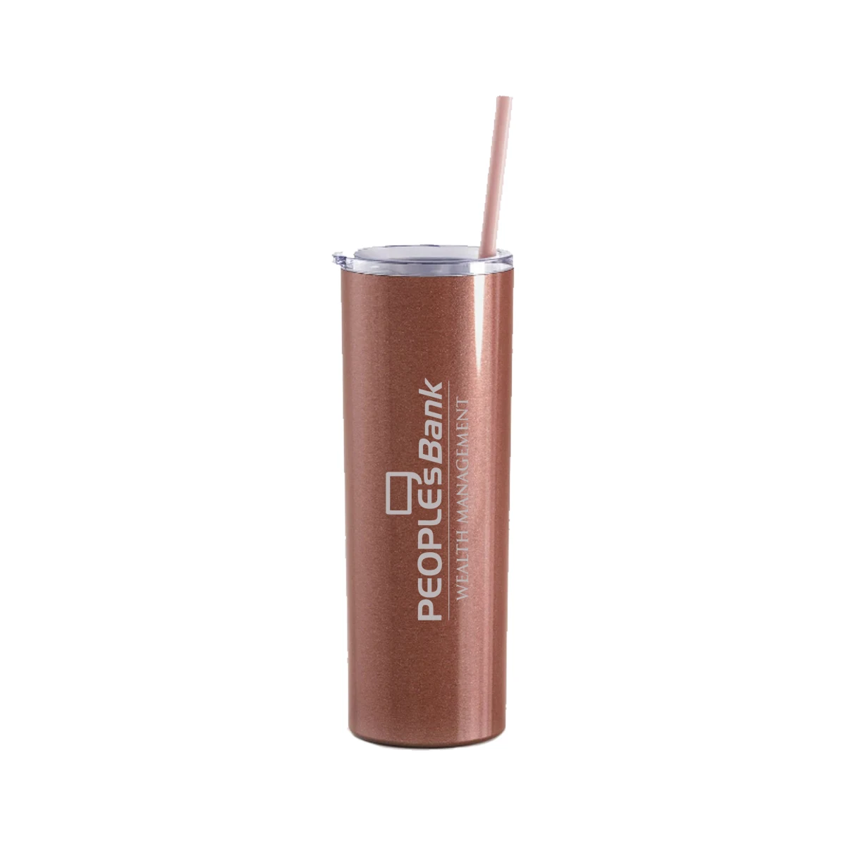 20 Oz. Maars Glitter Rosegold Skinny Steel Tumbler 1