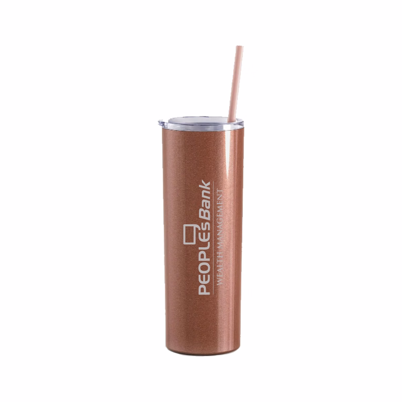 20 Oz. Maars Glitter Rosegold Skinny Steel Tumbler