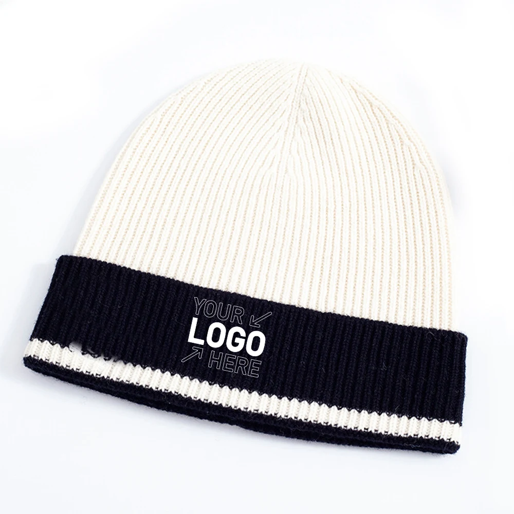 Hat women's winter ear protection foldable knitted hat 1