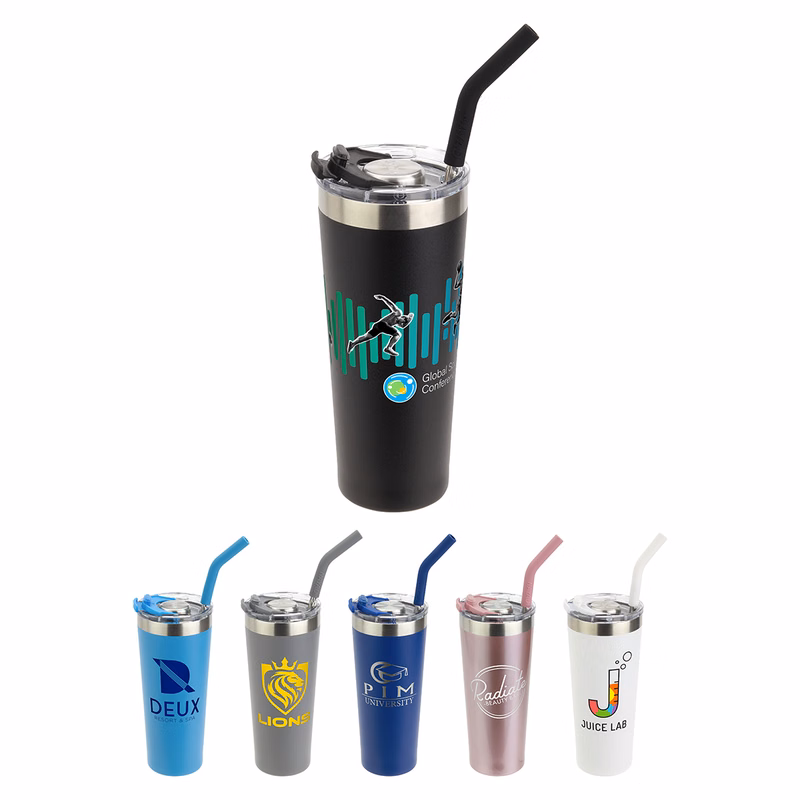 NAYAD® Trouper 22 oz Stainless Double-wall Vacuum Insulated Tumbler with Straw
