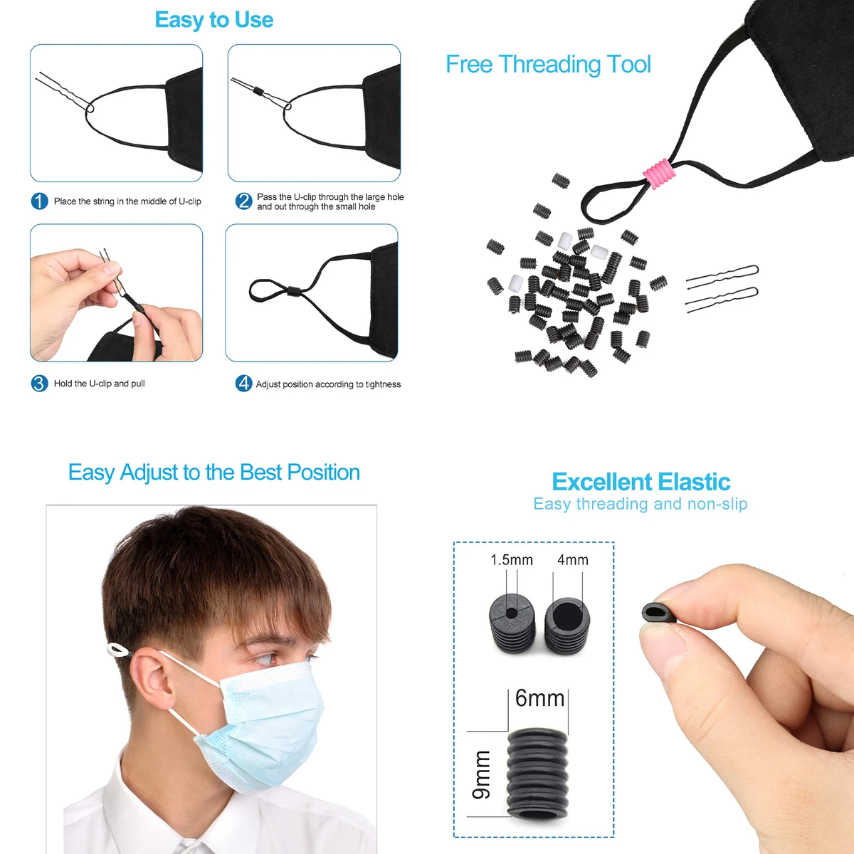 Cord Locks Silicone Toggles for Drawstrings 1