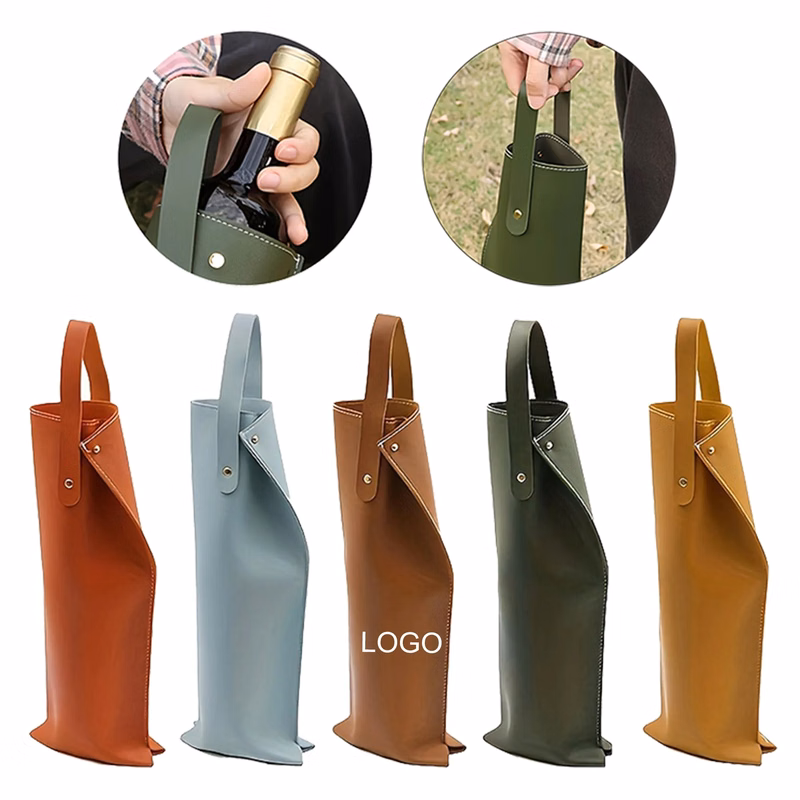 Leather Wine Gift Bag with Handle