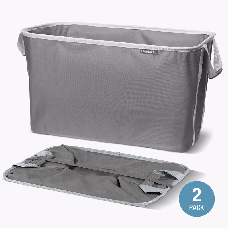 CleverMade® 2-PACK Structured Collapsible Laundry Basket w/ Handles