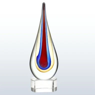 Teardrop Designer Art Glass Award - Blue / Small 1