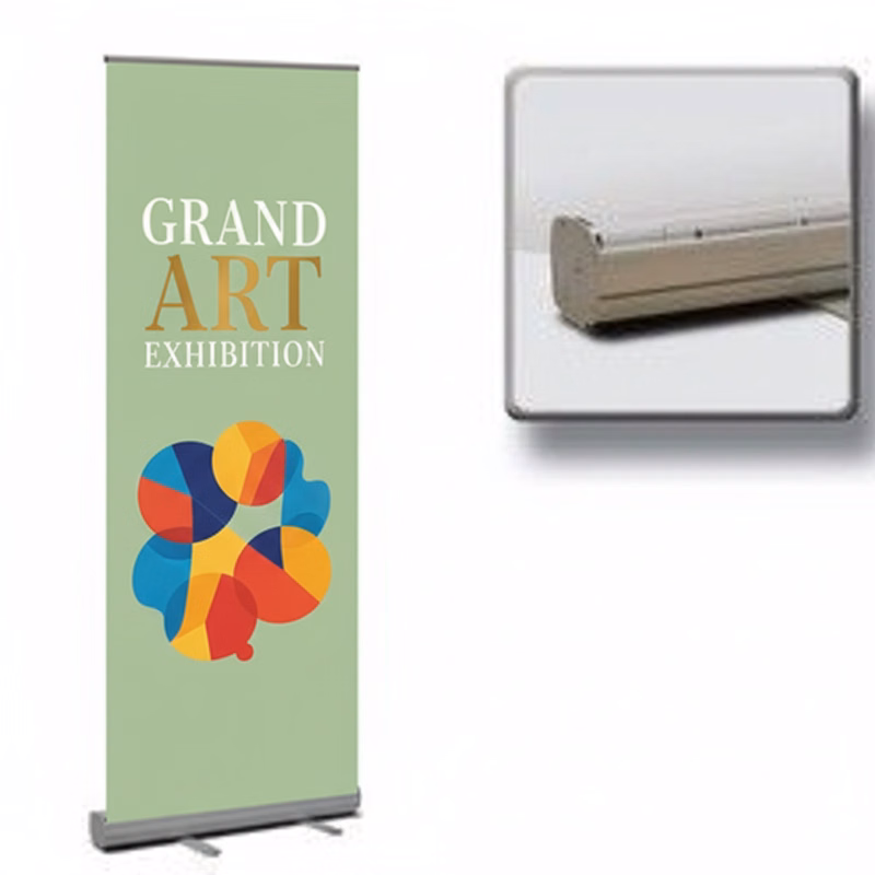 Standard Retractable Banner Stand Kit, Vinyl Pull-Up Banner, 33" x 80"