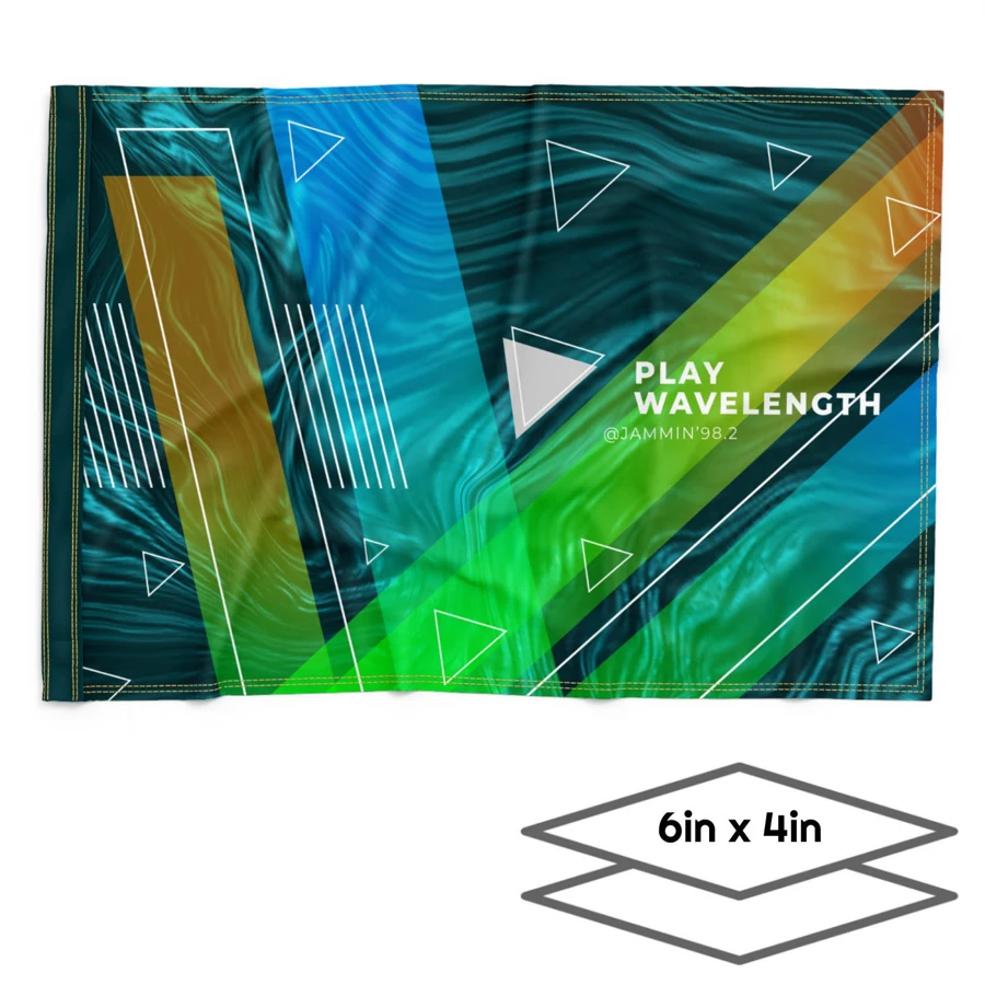 Double-Sided Dye Sublimation 2-Layer 6in x 4in Hand Flag 1