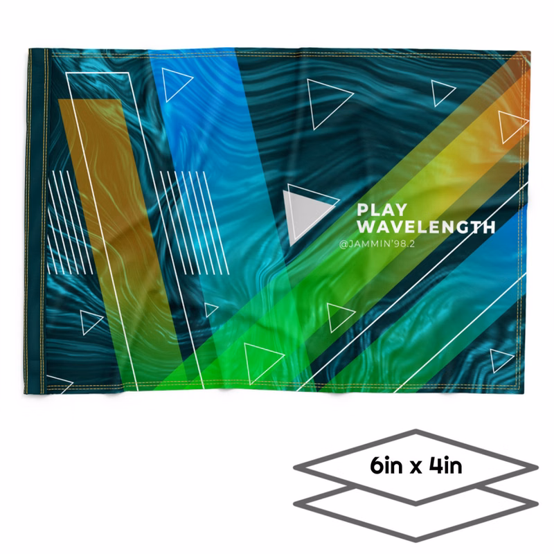 Double-Sided Dye Sublimation 2-Layer 6in x 4in Hand Flag