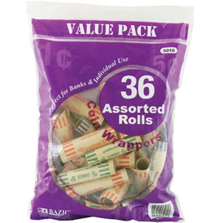 Coin Wrappers - Assorted Values 36 Packs 1