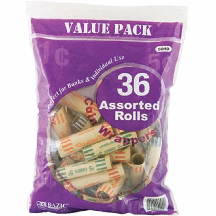 Coin Wrappers - Assorted Values 36 Packs