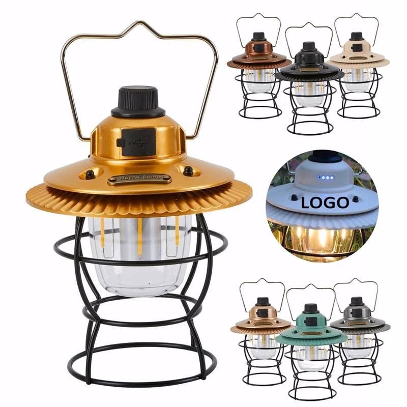 Retro Outdoor Camping Light & Picnic Lantern with Power Bank
