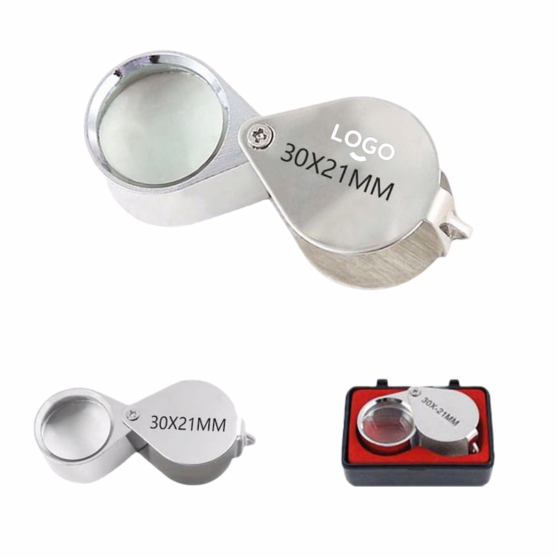 MOQ20 30X Metal Folding J Pocket Jewelry Eye Loupe