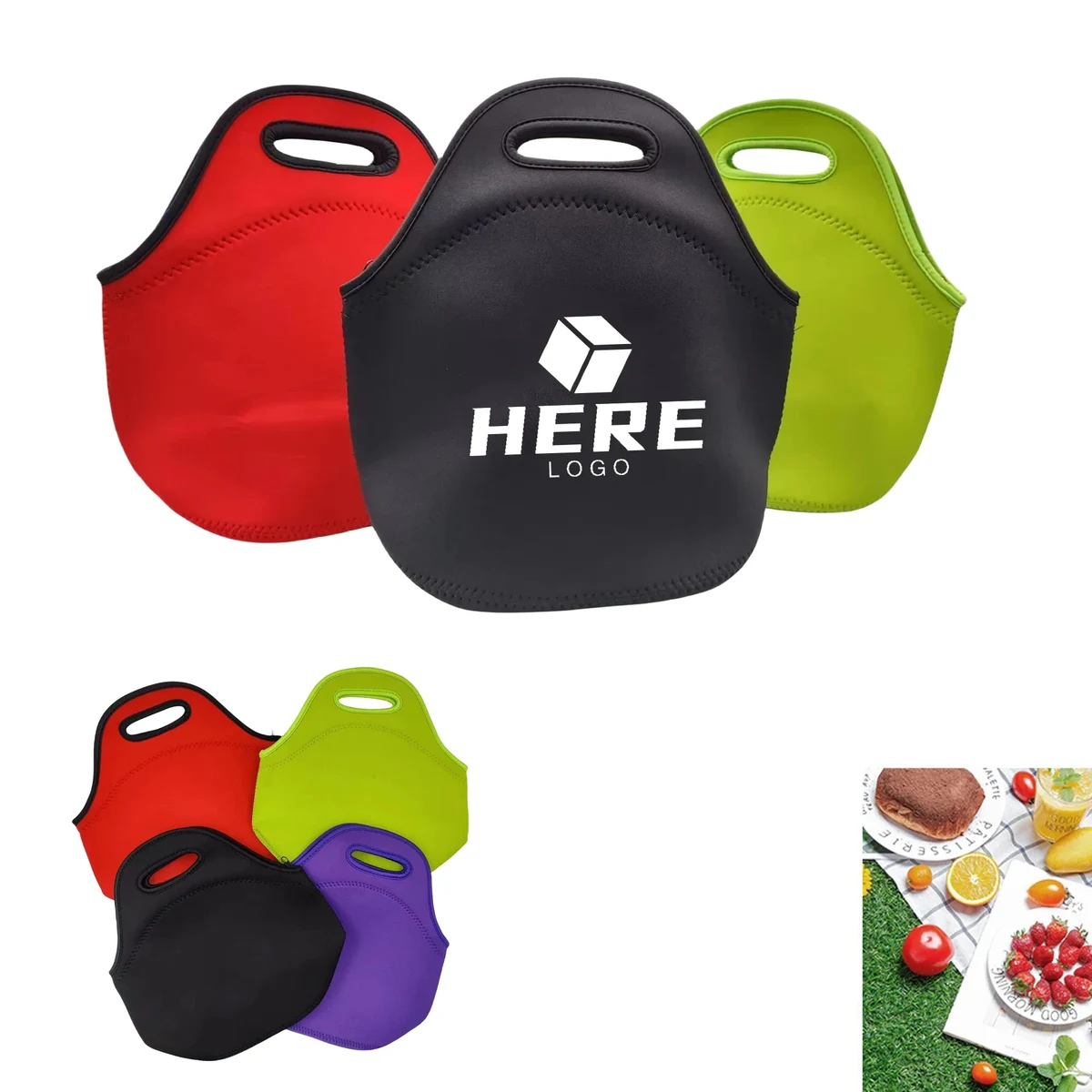 Lightweight Outdoor Picnic Waterproof Lunch Tote With Zipper 1