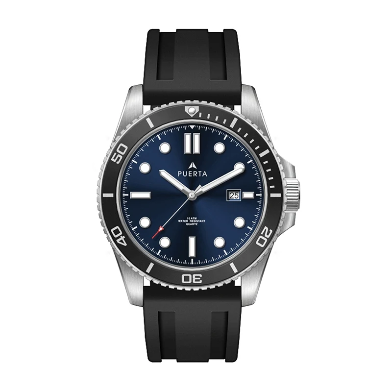 WC5252 42.5MM STEEL SILVER CASE, 3 HAND MVMT, BLUE DIAL, DTE DISPLAY, BK ROTATING BEZEL, SILICONE STRAP, FL 1