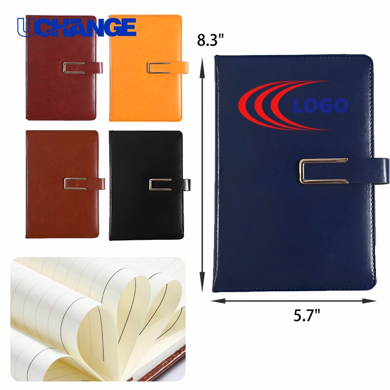 Durable Magnetic Buckle Leather Notebook Journal for Work