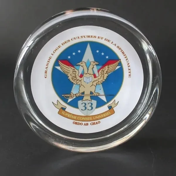 Clear Round Crystal Paperweight 1