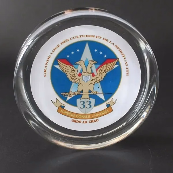 Clear Round Crystal Paperweight