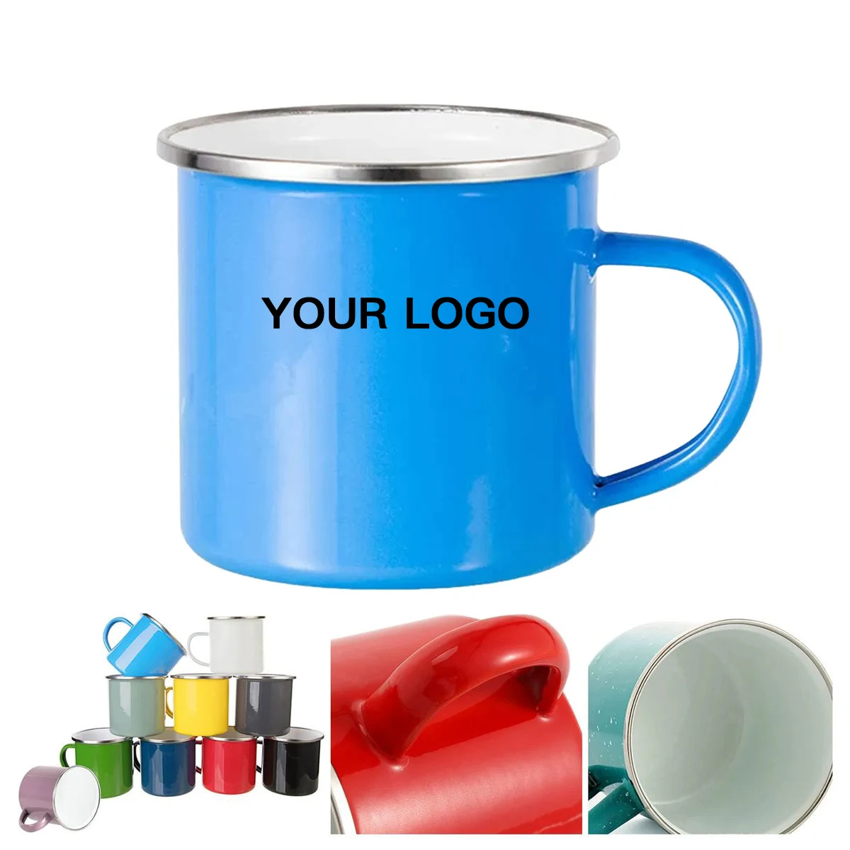 Stainless Steel Rim Mug with C Shaped Handle 1